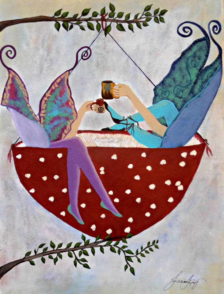 Coffee Break Fairy Painting