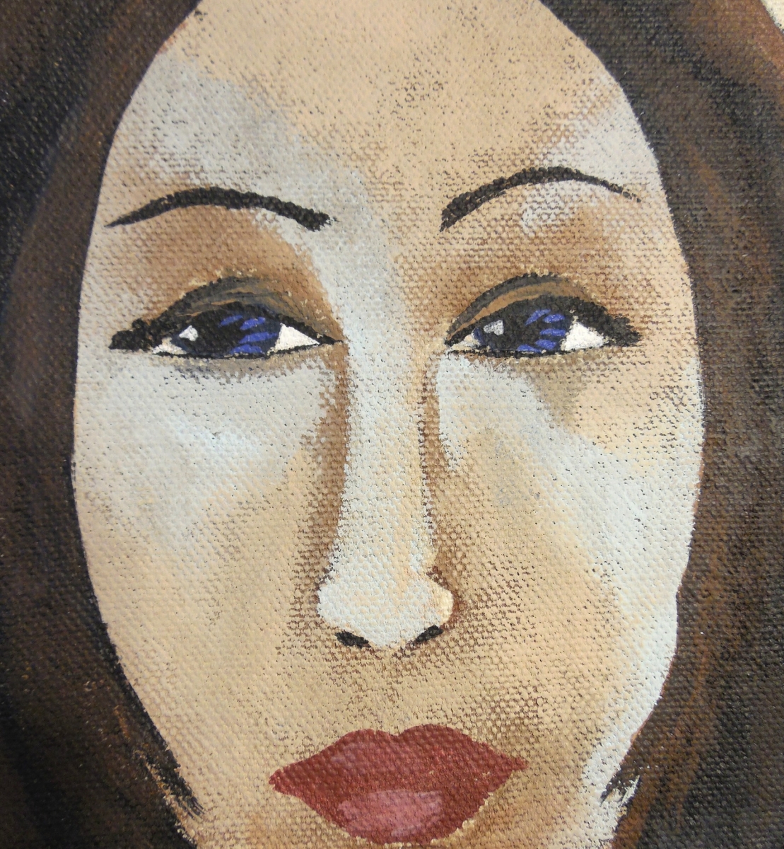 Folk Art Woman Painting