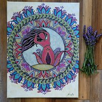 Floral Goddess Wall Art - Original Canvas Painting 12x16