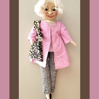 Betty White - OOAK Art Doll with Miniature Tote Bag
