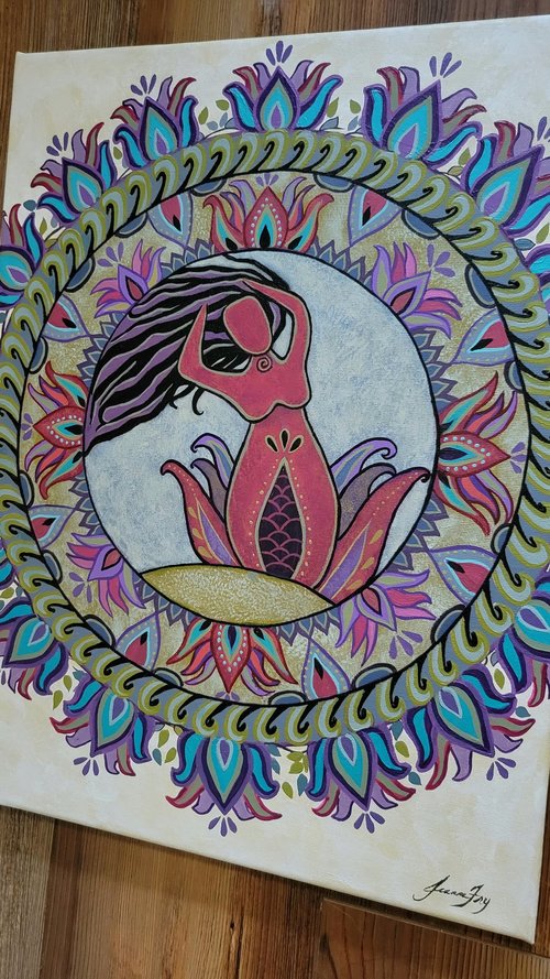 Floral Goddess Wall Art - Original Canvas Painting 12x16