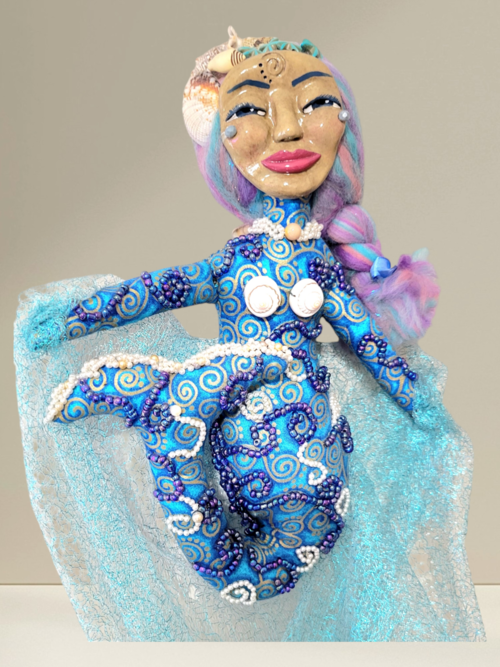 OOAK Beaded  Mermaid Art Doll - Lana of the Calm Waters